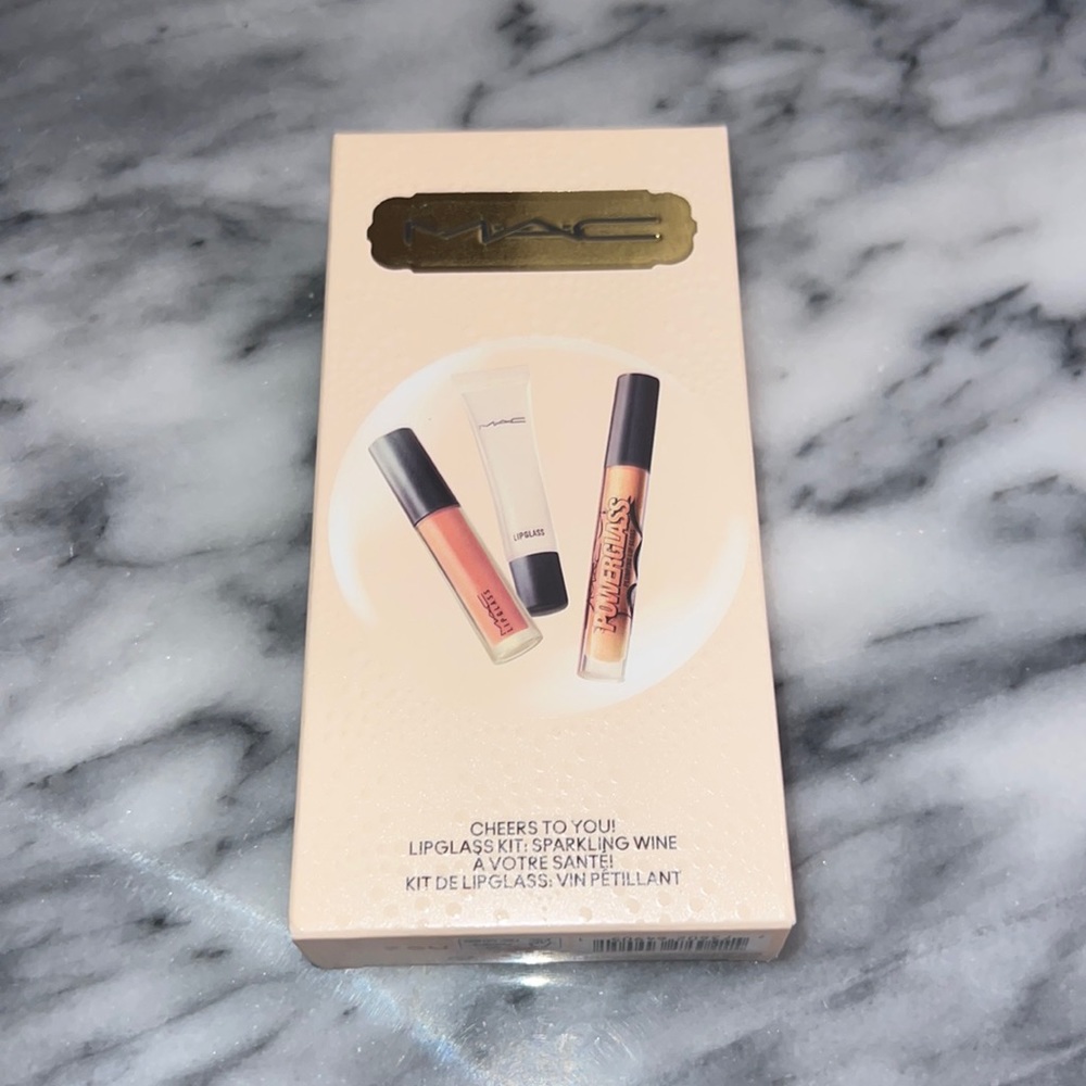 MAC lipglass kit in sparkling wine